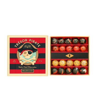 Szklane kulki - Pirate Treasure Marbles Small Box - Billes & Co