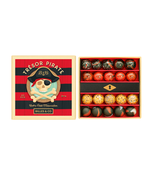 Szklane kulki - Pirate Treasure Marbles Small Box - Billes & Co