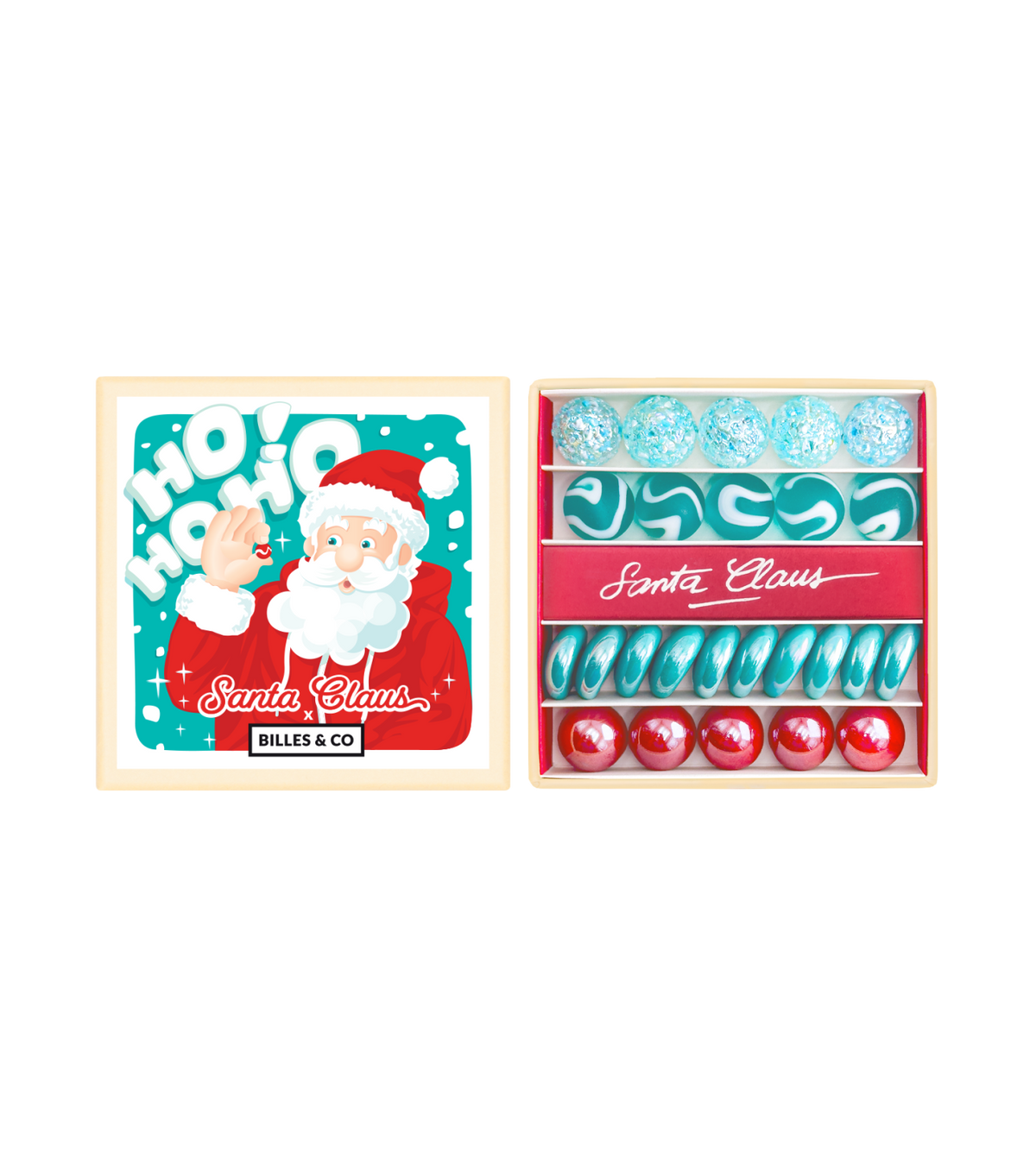Szklane kulki - Santa Claus Marbles Small Box - Billes & Co