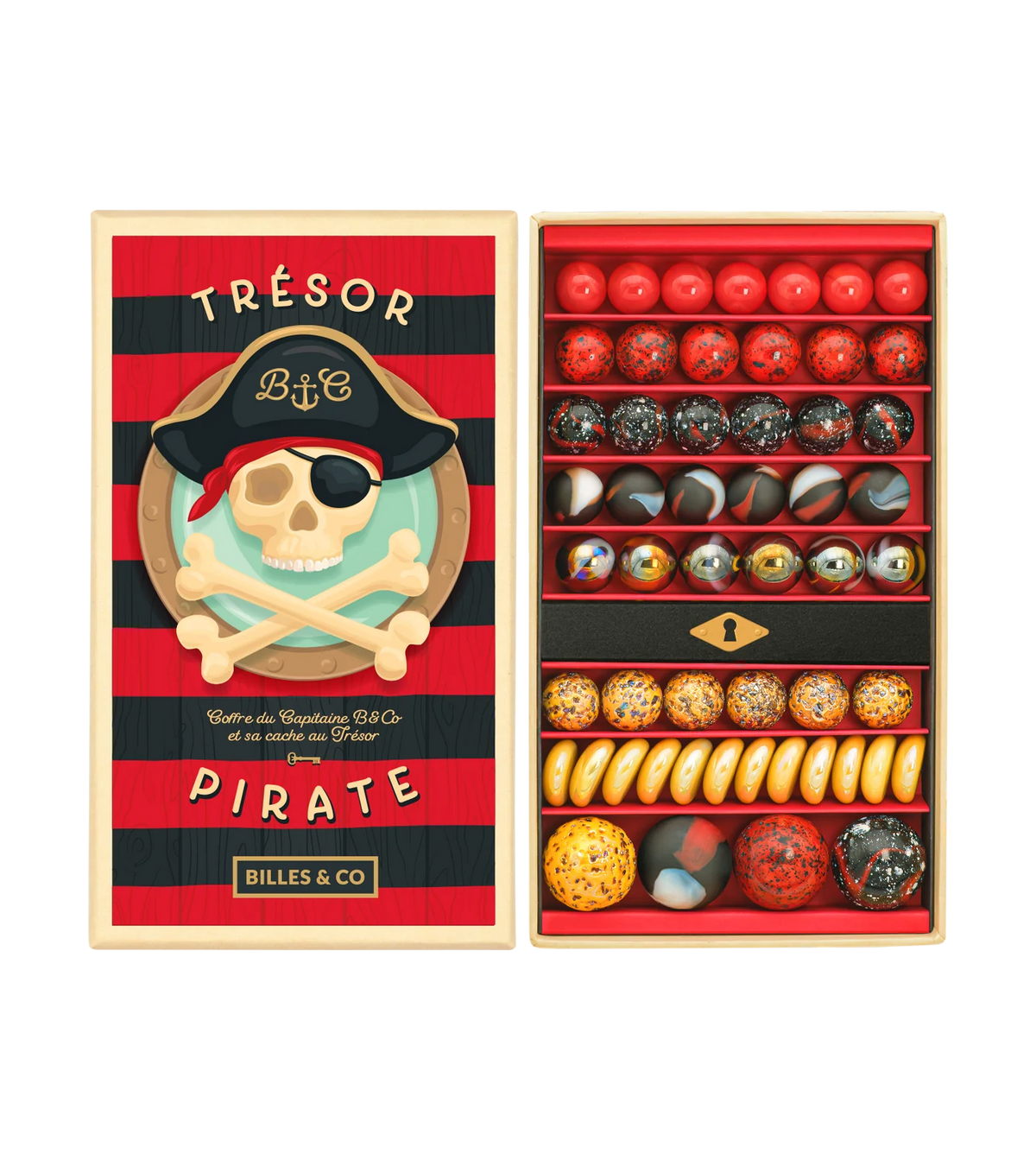 Szklane kulki - Pirate Treasure Marbles Large Box - Biles & Co