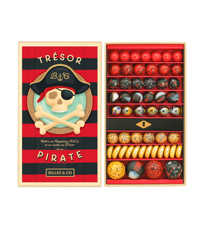 Szklane kulki - Pirate Treasure Marbles Large Box - Biles & Co