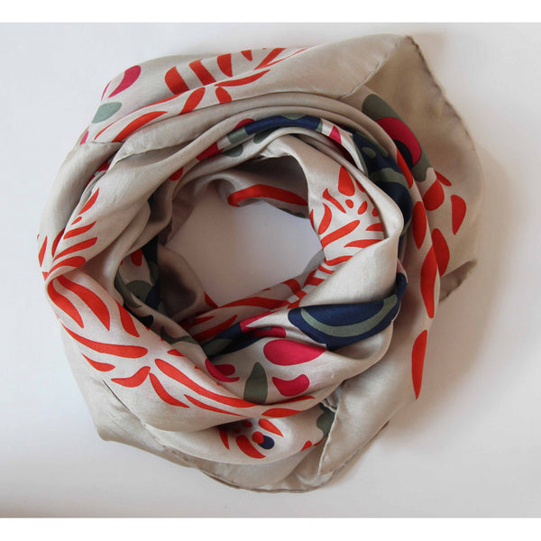 Apaszka jedwabna Anastasia Beige duża