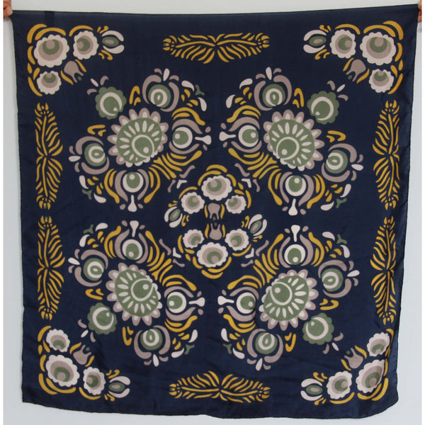 Apaszka jedwabna Anastasia Marine/Navy duża