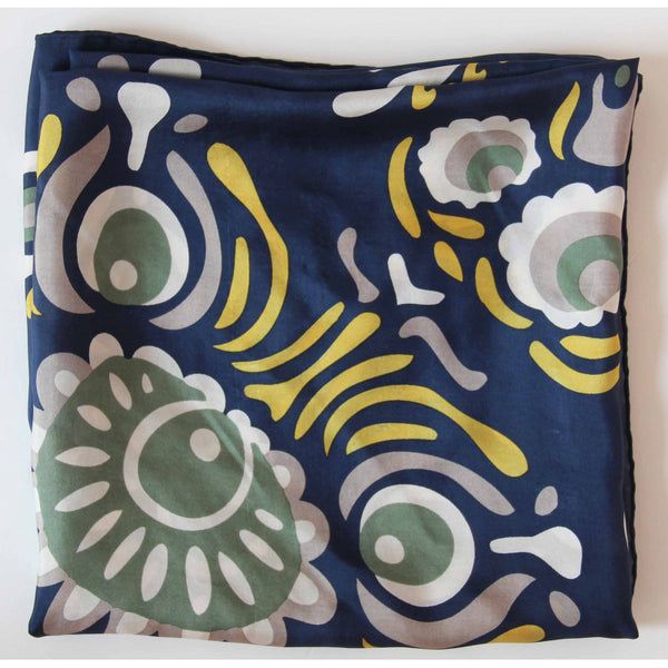 Apaszka jedwabna Anastasia Marine/Navy duża