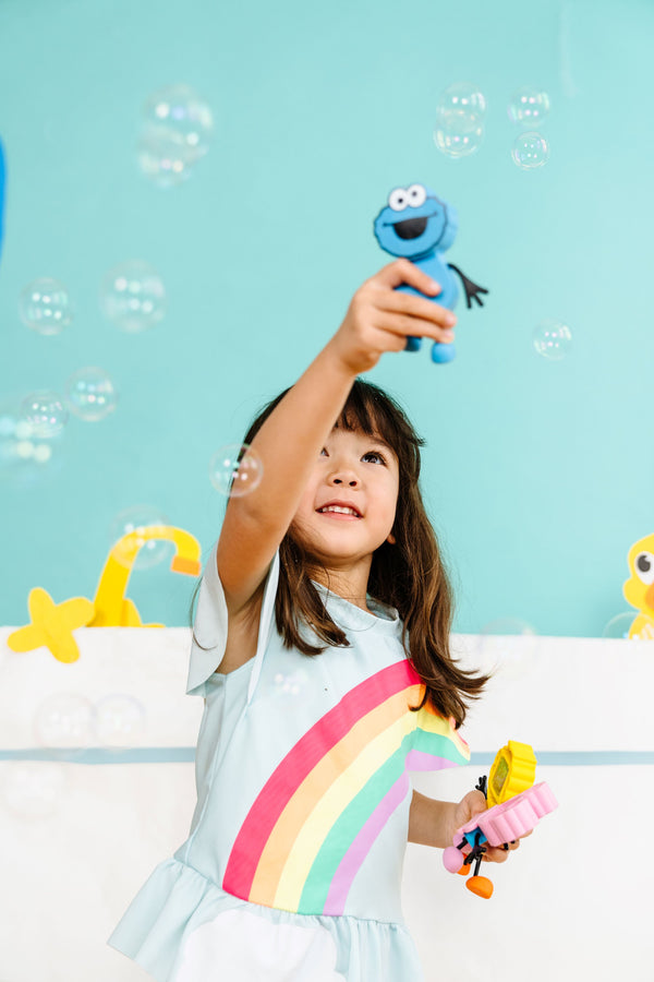 Postać do Kąpieli Ciasteczkowy Potwór - Zestaw z Dwiema Kostkami Sensorycznymi