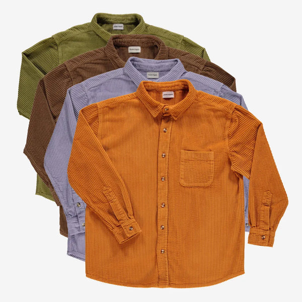 Koszula sztruksowa Lenhador green moss Poudre Organic