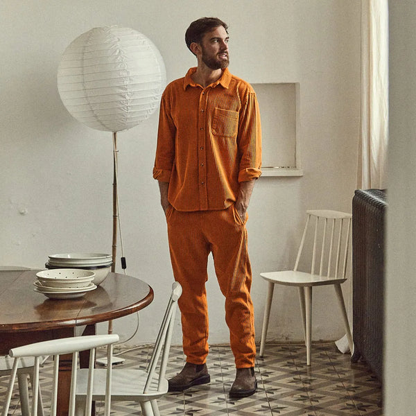 Koszula sztruksowa Lenhador green moss Poudre Organic