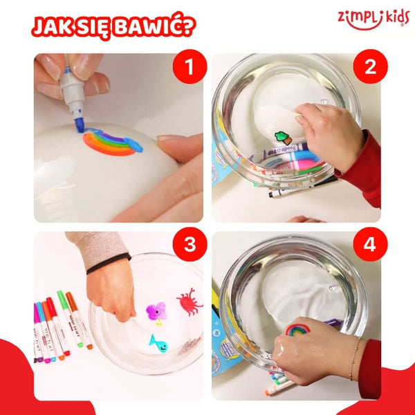 Zestaw Tatuaży do Wody + Flamastry