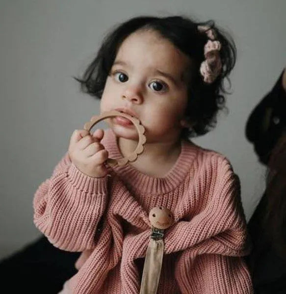 Silikonowy Gryzak Bransoletka FLOWER clay/ dried thyme/ sunshine