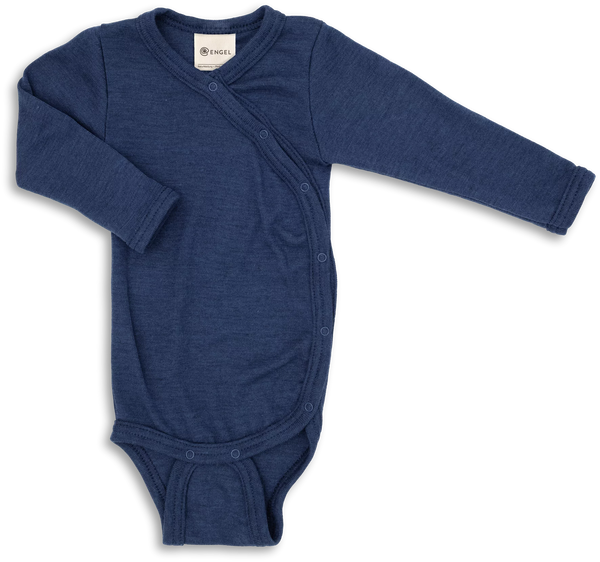Body kopertowe z wełny i jedwabiu navy-blue
