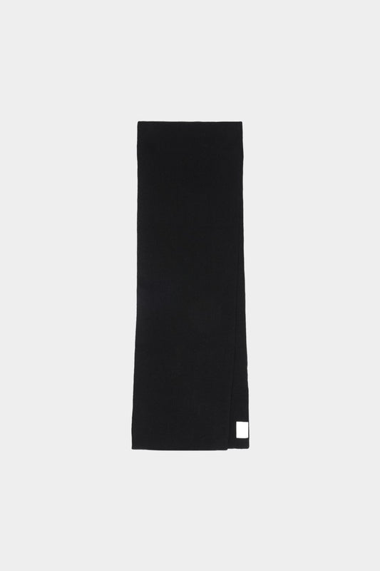 Szalik z wełny merino black melange FUB