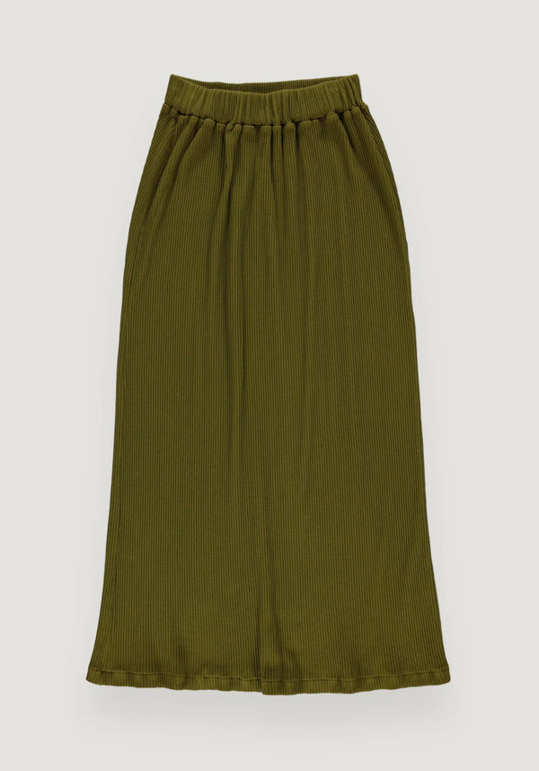 Prążkowana spódnica długa Cosmos green moss Poudre Organic