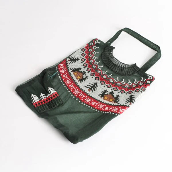 Torba Green Pouch Sweater