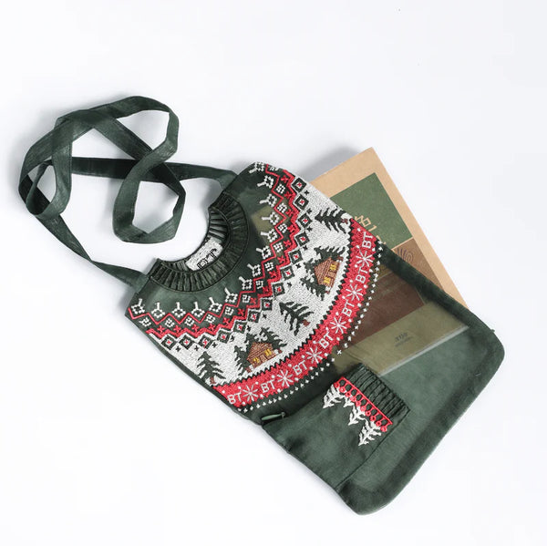 Torba Green Pouch Sweater