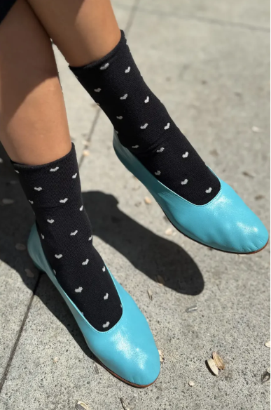 Skarpety Heart Sneaker Socks Heart Black Cream