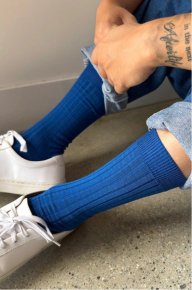 His Socks MC Cotton Cobalt
