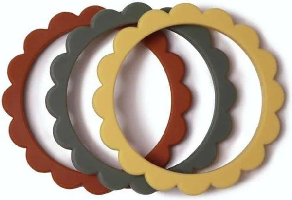 Silikonowy Gryzak Bransoletka FLOWER clay/ dried thyme/ sunshine