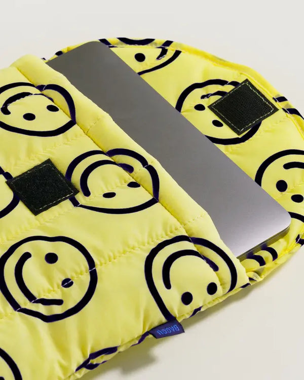 Pikowane etui na laptopa 13"/14" yellow happy Baggu