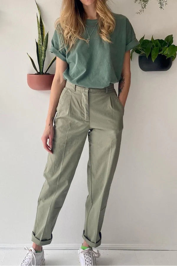 Bawełniany T-shirt Her Tee, Moss