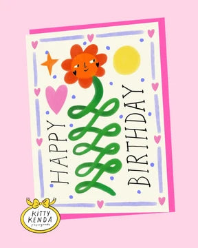 Kartka Happy Birthday Flower