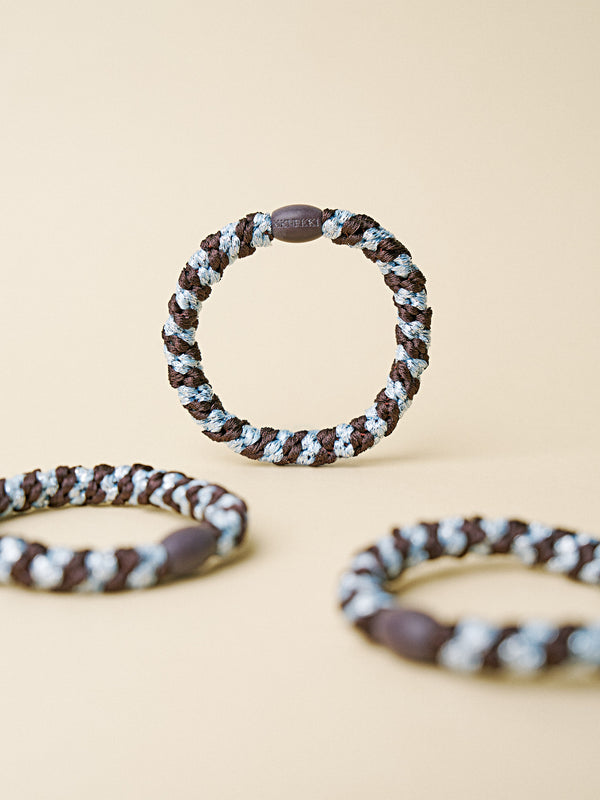 Gumka do włosów BROWN SEABLUE GLITTER STRIPE