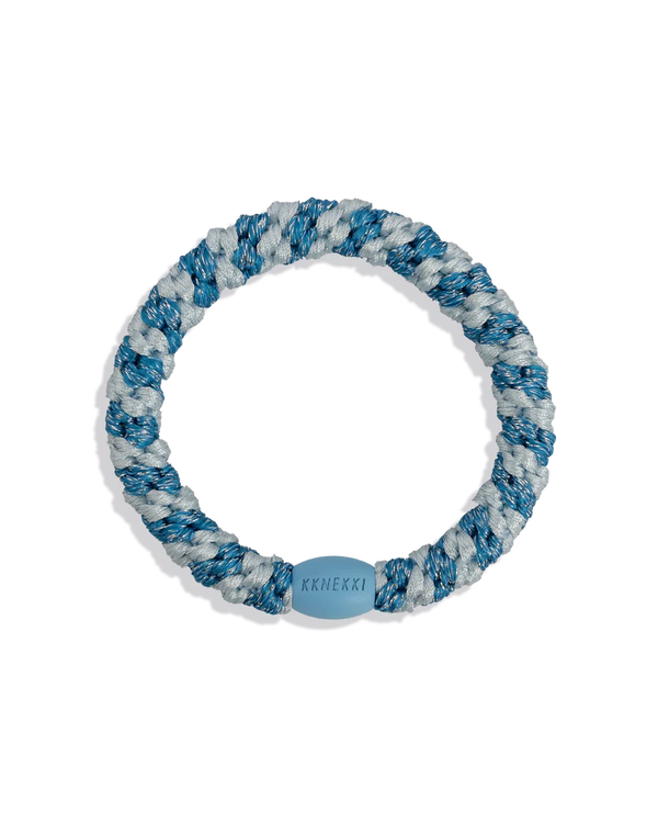 Gumka do włosów STRIPE BABY BLUE GLITTER