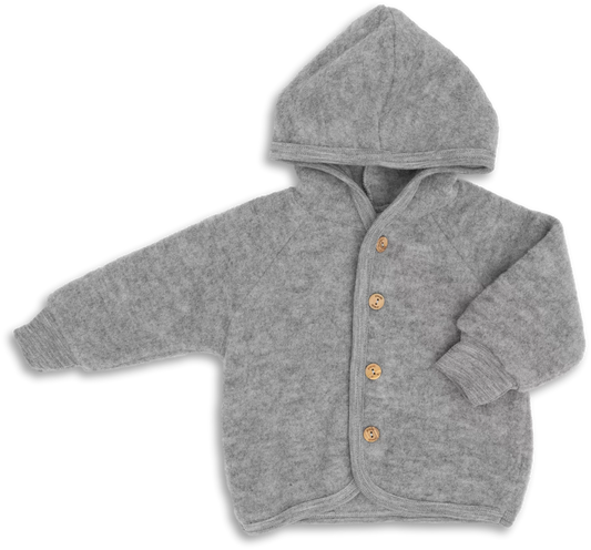 Kurtka z wełny merino grey melange