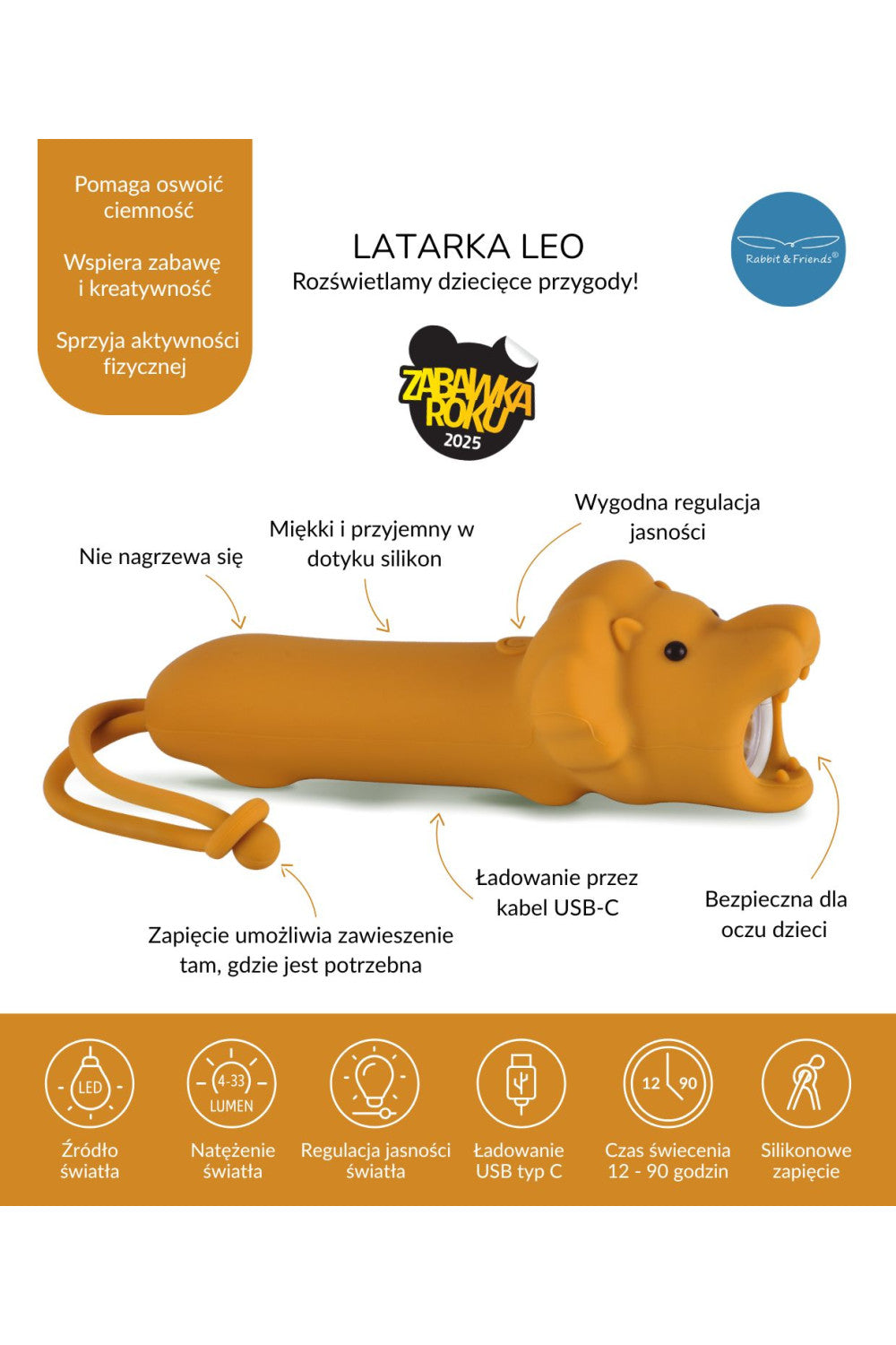 Latarka Lew Leo - Rabbit & Friends