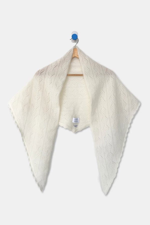 Moherowa chusta Pointelle Shawl pearl