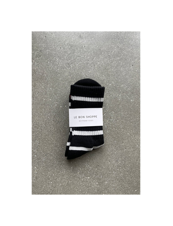 Skarpety Boyfriend Socks black stripe
