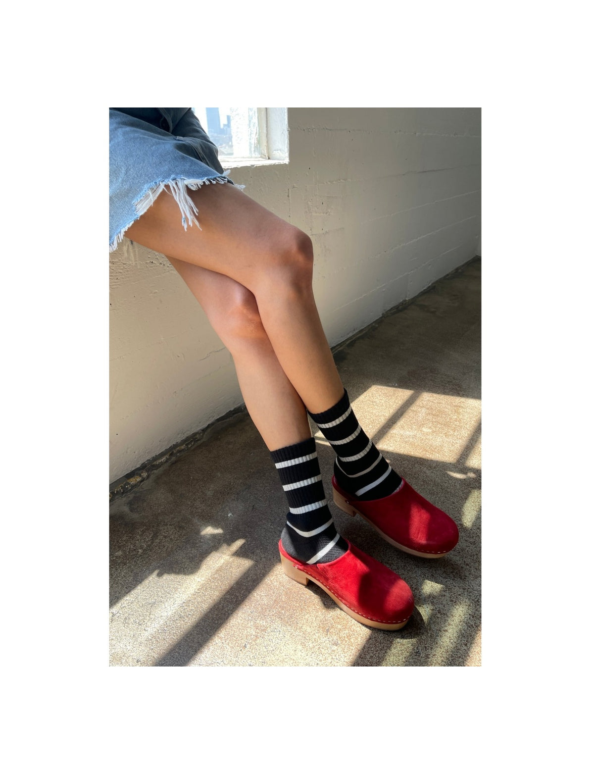 Skarpety Boyfriend Socks black stripe