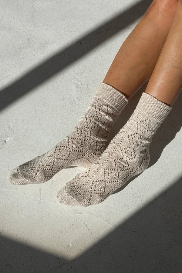 Skarpety Modal Eyelet Oyster