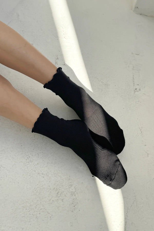Skarpety Ruffled Hugger Crew Black/Black