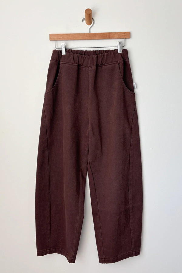 Spodnie Arc Pants Le Bon Shoppe Chocolate brązowe bawełniane z wysokim stanem