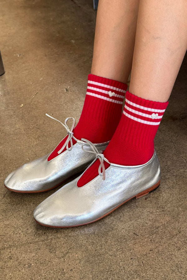 Skarpety Embroidered Girlfriend Socks Scarlet + Heart