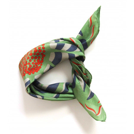Apaszka jedwabna Forget-me-not khaki mała