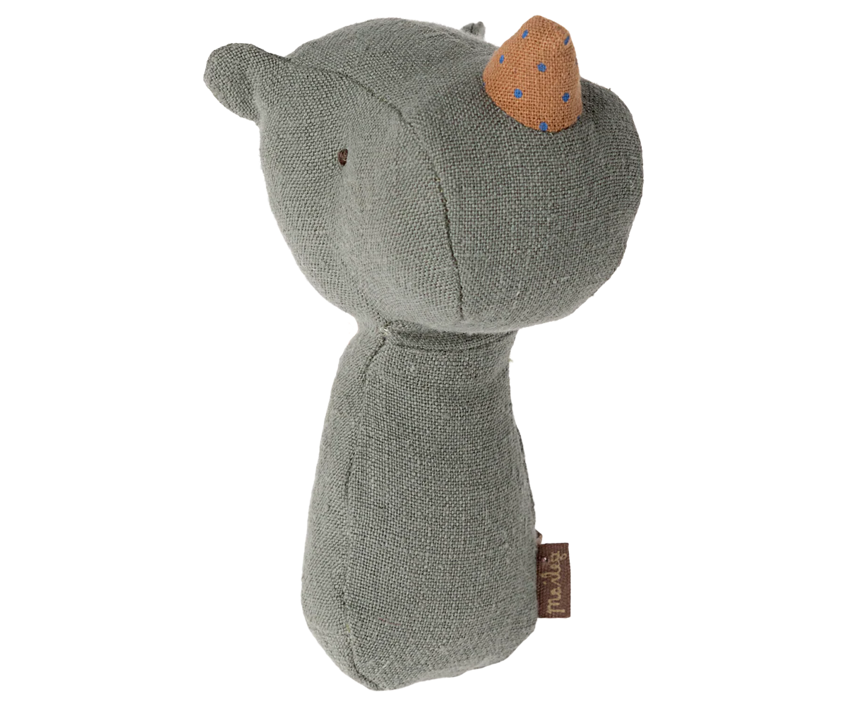 Grzechotka Lullaby Friends Rhino dusty blue - Maileg