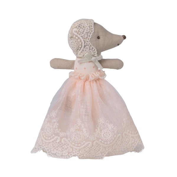 Myszka baby w sukience pudrowa