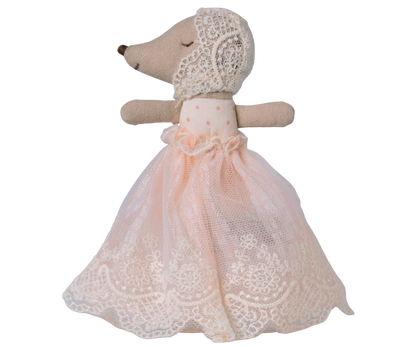 Myszka baby w sukience pudrowa