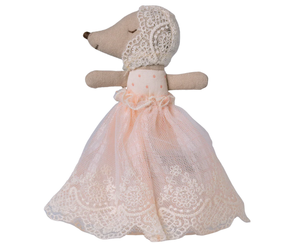 Myszka baby w sukience pudrowa