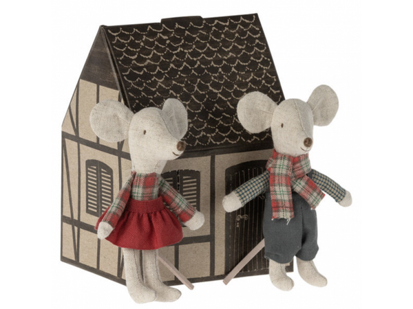 Myszki bliźnięta świąteczne w piernikowym domku