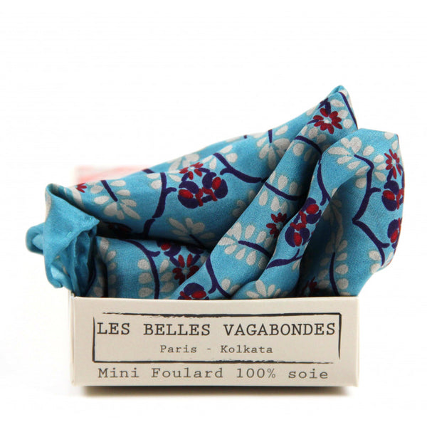 Apaszka jedwabna Albertine Turquoise mała