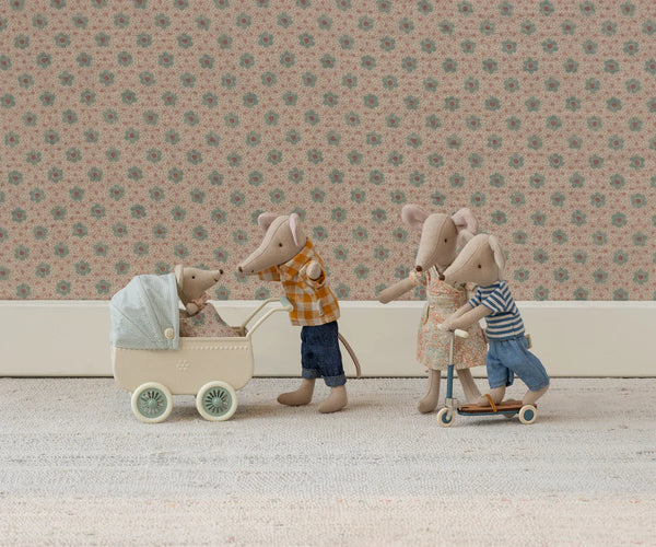 Wózek z myszką Mięta Maileg