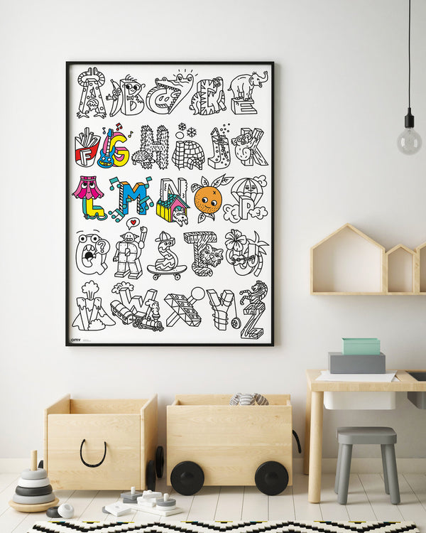 Kolorowanka 100x70cm - Alfabet