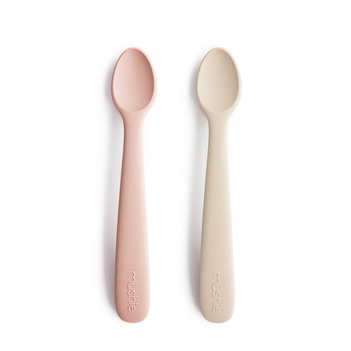 Łyżeczki Silikonowe do nauki samodzielnego jedzenia 2-Pack blush/ shifting sand