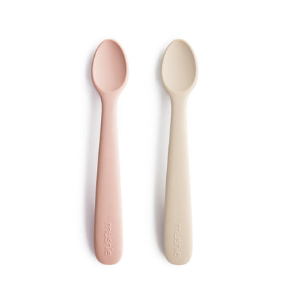 Łyżeczki Silikonowe do nauki samodzielnego jedzenia 2-Pack blush/ shifting sand