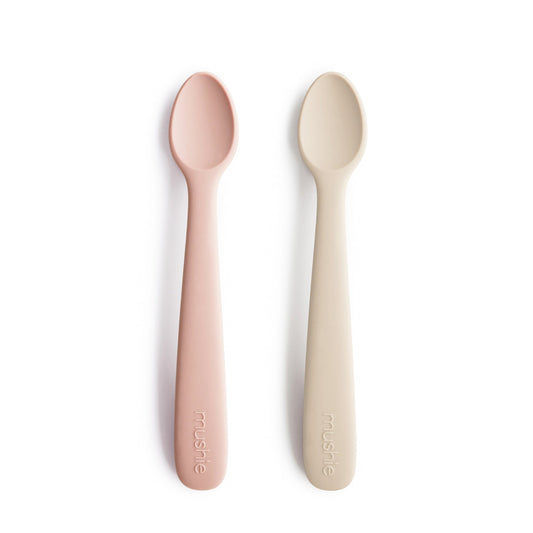 Łyżeczki Silikonowe do nauki samodzielnego jedzenia 2-Pack blush/ shifting sand