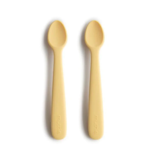 Łyżeczki Silikonowe do nauki samodzielnego jedzenia 2-Pack daffodil