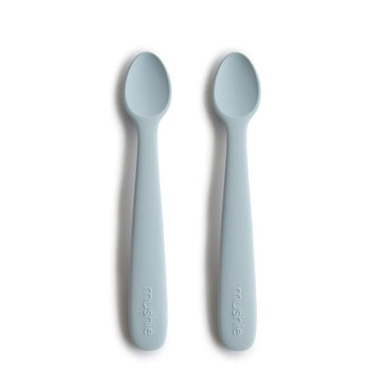 Łyżeczki Silikonowe do nauki samodzielnego jedzenia 2-Pack powder blue