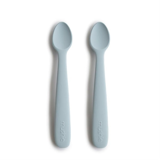Łyżeczki Silikonowe do nauki samodzielnego jedzenia 2-Pack powder blue